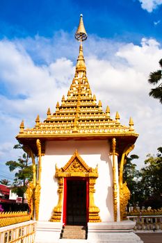 Part of a Thai temple. The front of the temple.