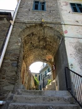 Village on Italian Coast in Liguria