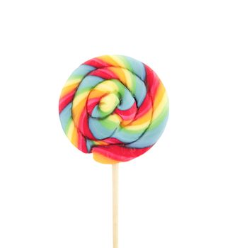 Colorful spiral lollipop isolated on white