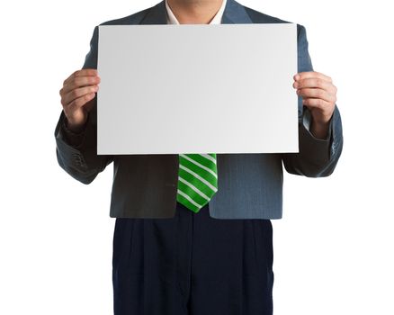 business man with blank board