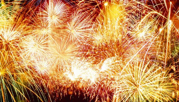 Firework streaks in the night sky