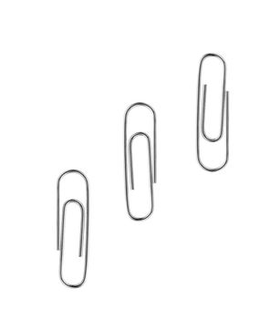 Paper clip isolated on white background