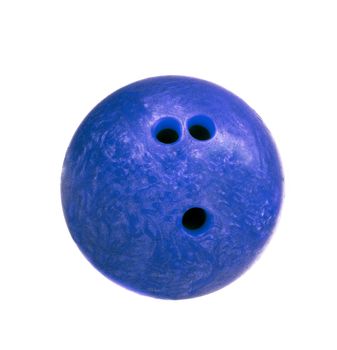 blue marbled bowling ball isolated
