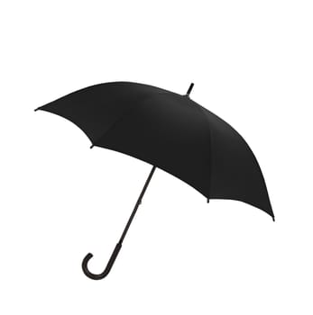 Black vintage umbrella isolated on white