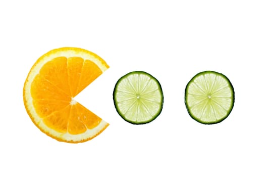orange and lime fruit slice - concept