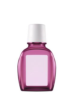 Pink plastic bottle isolated