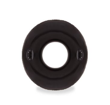 Black elastomeric ring isolated on a white background