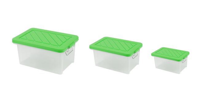 plastic containers isolated on white