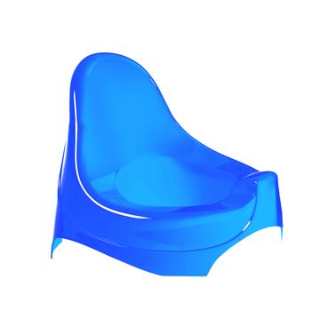 Blue potty for baby on white