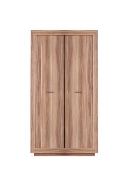 modern wooden wardrobe on a white