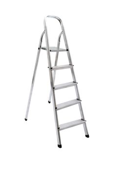 Aluminum step ladder isolated on white background