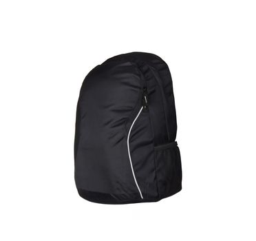 black backpack on white