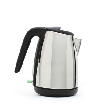 Stainless steel electric kettle isolated on white