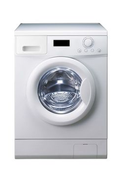 Washing machine isolated over white