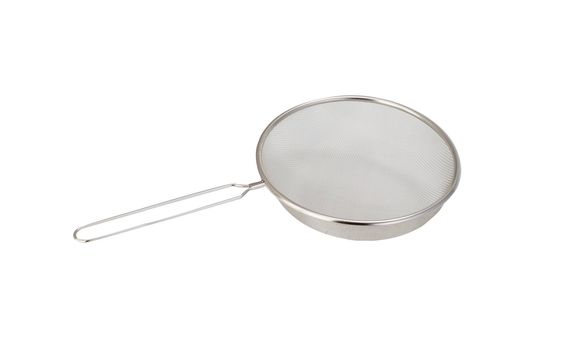 Empty metal tea infuser isolated