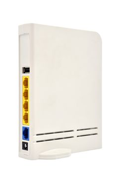 white router on a white background