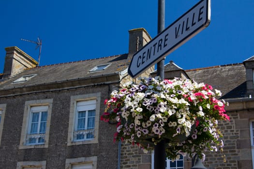 The signpost for a French Town centre