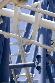 Sophisticated metal construction on a background of blue sky