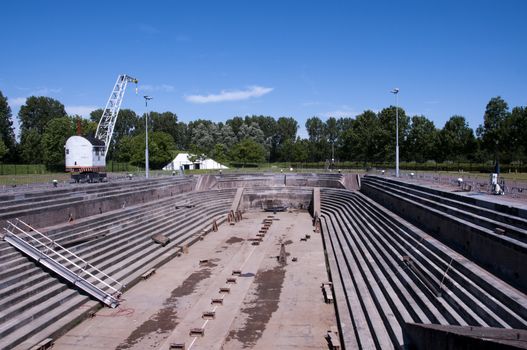 oldest dry dock still working in Holland called, Jan Blanken in the city Hellevoetsluis