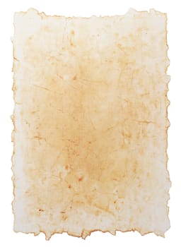Old paper isolated on white background