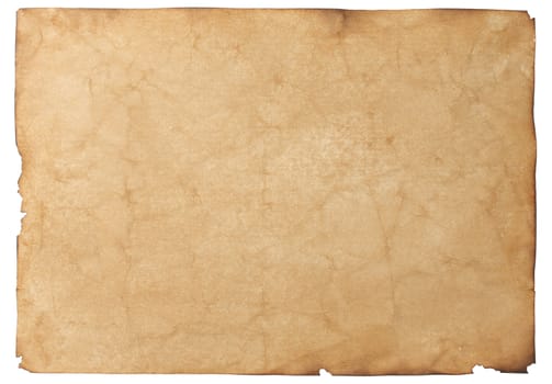 Old paper isolated on white background