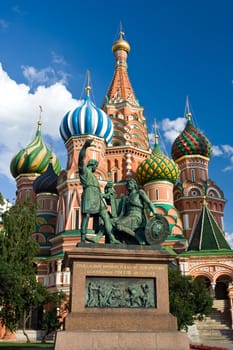 St. Basil Cathedral and Pozharsky And Minin Monument, Moscow, Red Square