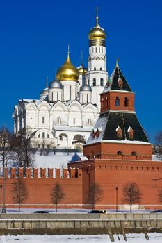Moscow Kremlin Wall and Cathedral of the Archangel Michael, Russia