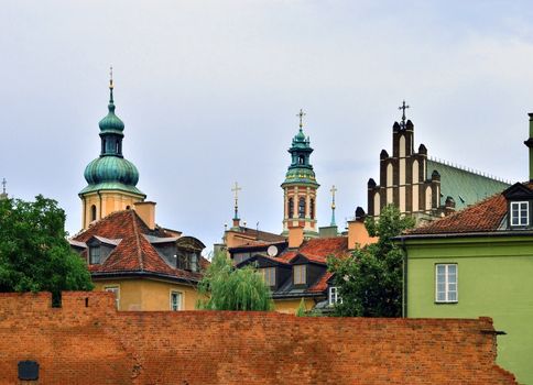 View on the Old Town Warsaw roofs.