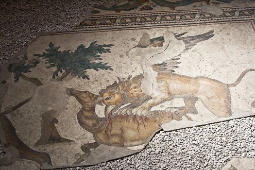 Byzantine fresco on the floor of Emperors Palace, Istanbul