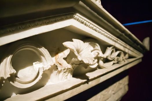 Ancient flower bas-relief in the historic museum of Istanbul
