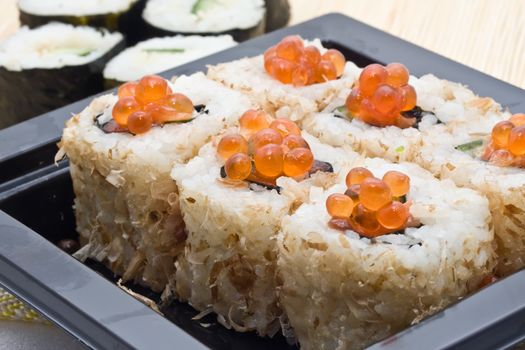 Traditional Japanese food Sushi, close-up