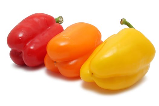 Bell peppers isolated on the white background