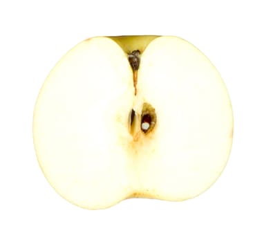 Yellow apple sliced isolated on white 