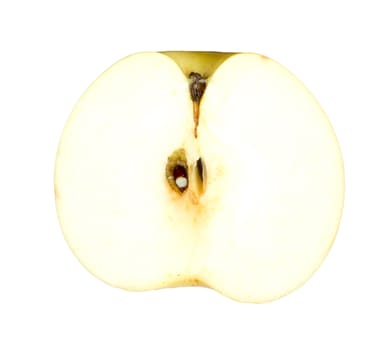 Yellow apple sliced isolated on white 