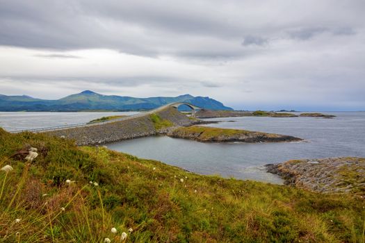 Atlantic Road and beautiful nature on a cloudy day