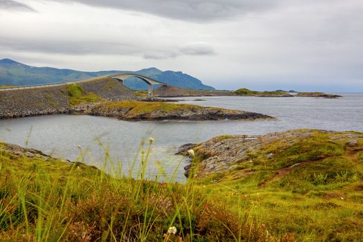 Atlantic Road and beautiful nature on a cloudy day