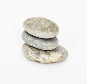 pile of stones isolated on white background 