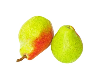 two pears isolated over white 