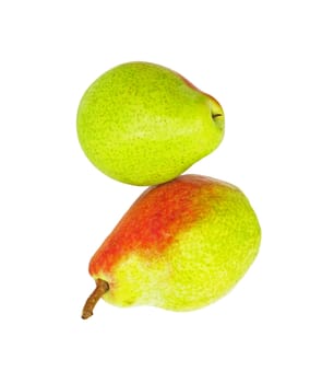 two pears isolated over white 