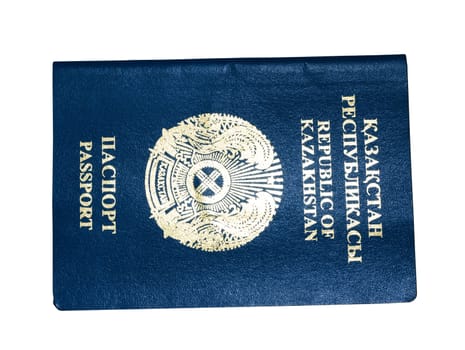 passport Republic of Kazakhstan isolated on white background 