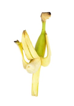 Open banana isolated 