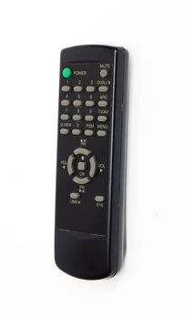 Black remote control for TV set 