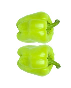two Green Peppers insulated on white background