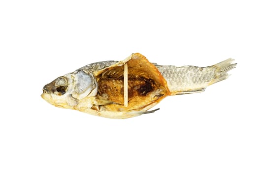 dried fish isolated on white background 