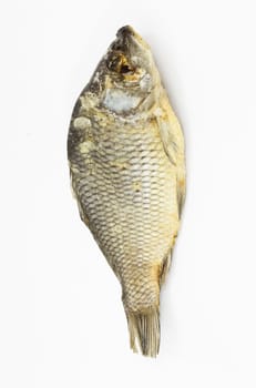 dried fish isolated on white background 