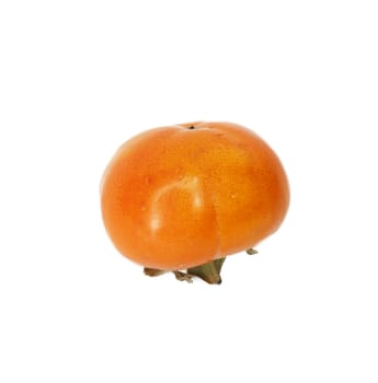 Orange ripe persimmon isolated on white background 