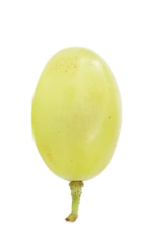 Translucent slice of green grape fruit, macro isolated on white 