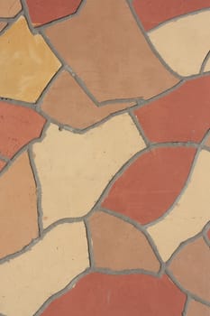 Irregular mosaic of wall outdoor