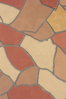Irregular mosaic of wall outdoor
