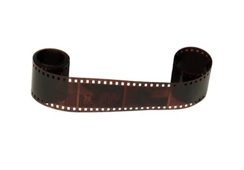 black photo film isolated on white background 